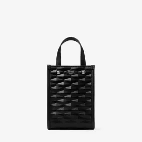 Mini North-south Tote Black Diamond Embossed 3D Leather Mini Tote Bag