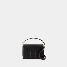 Mini-T Flap Bag - TOTEME - Leather - Black