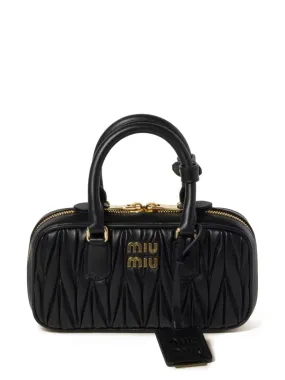 Miu Miu Arcadie matelassé leather mini bag - Black