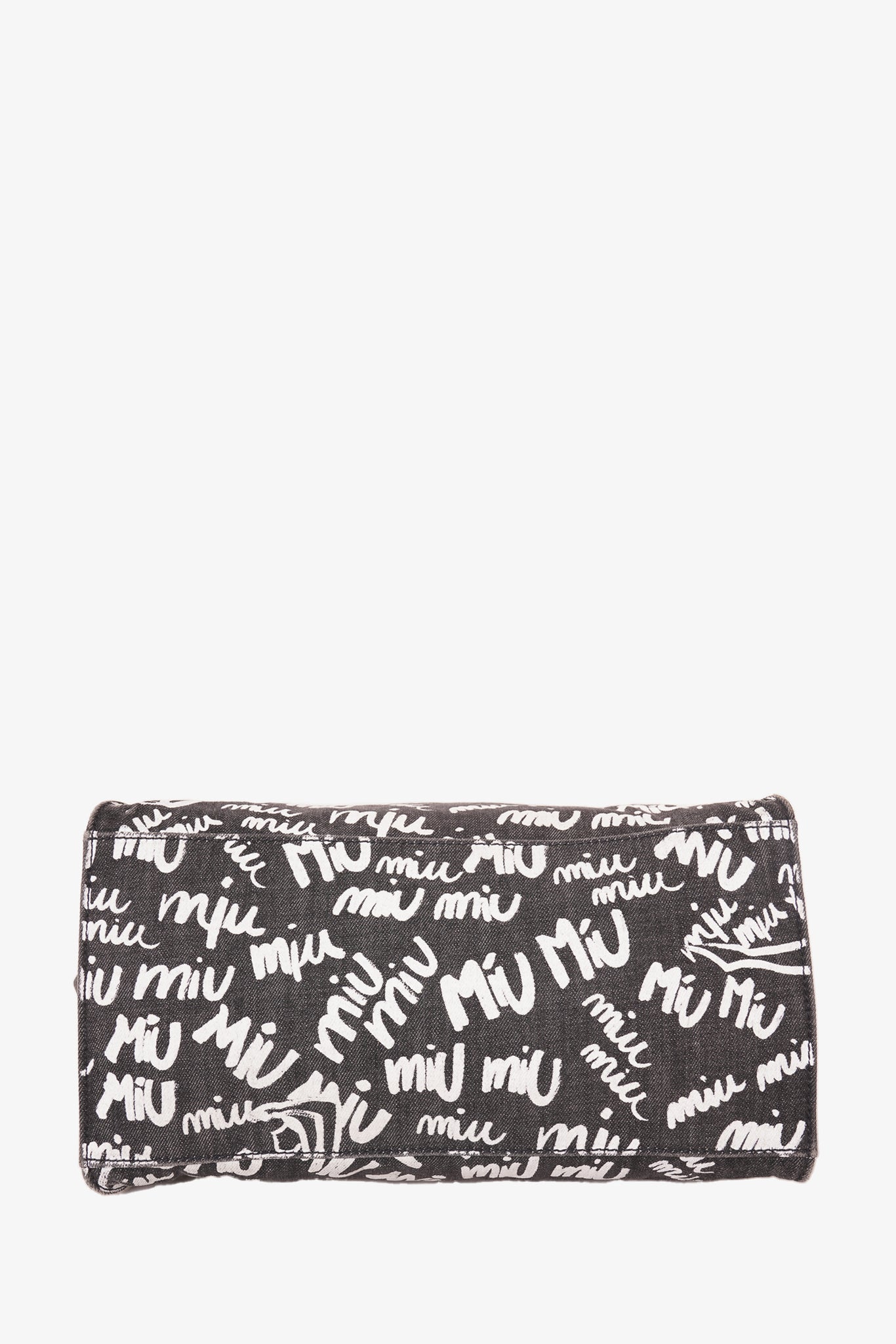 Miu Miu Black/White Denim Tote with Strap