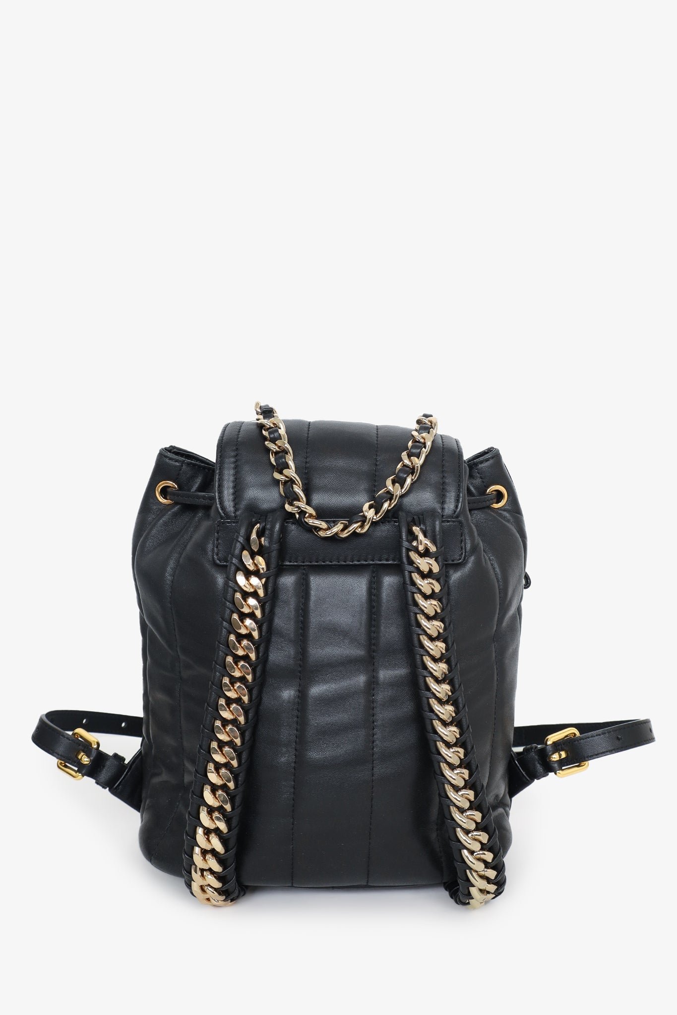 Moschino Black Leather Skeleton Hand Fringe Backpack