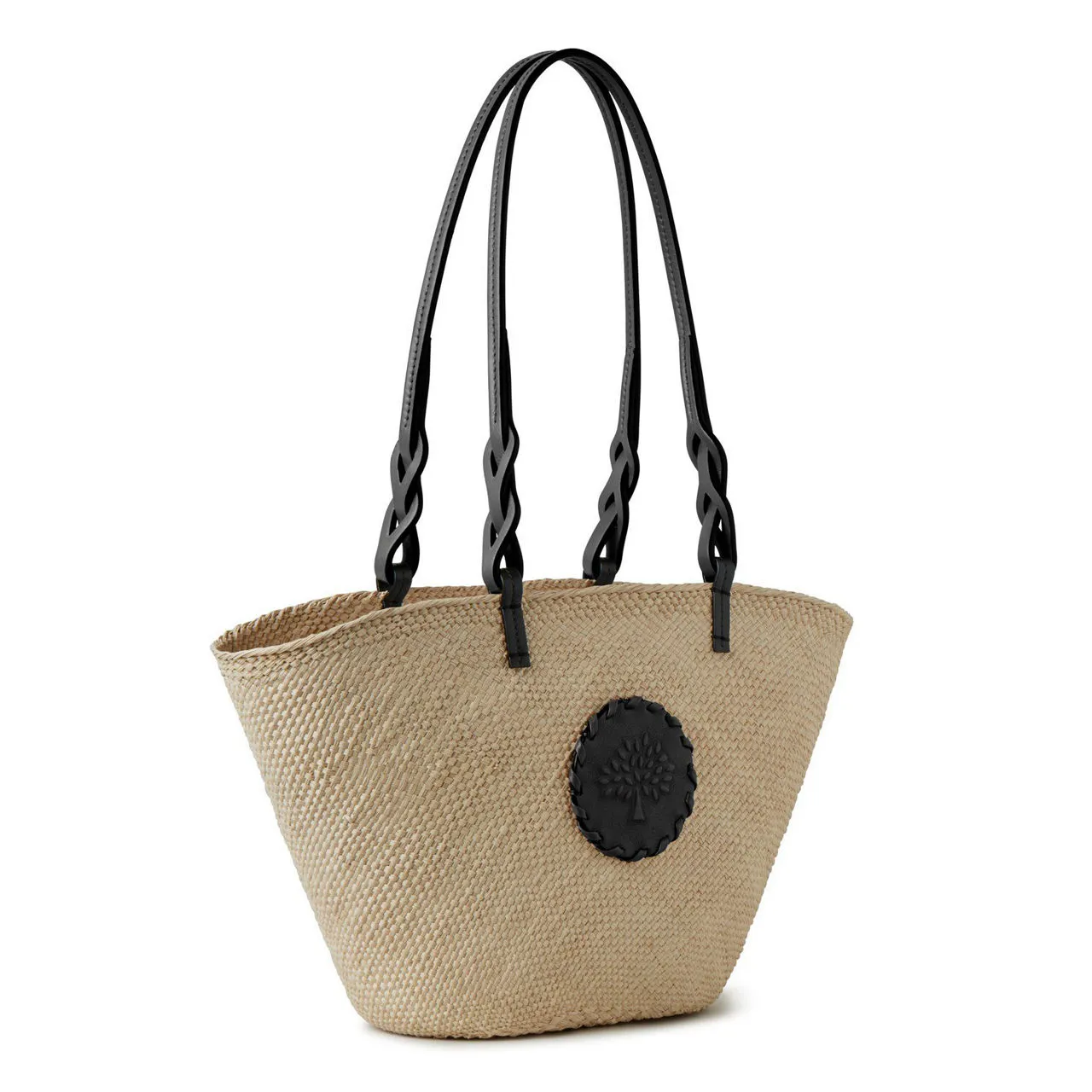 MULBERRY Raffia Basket Tote Bag - Natural-Black