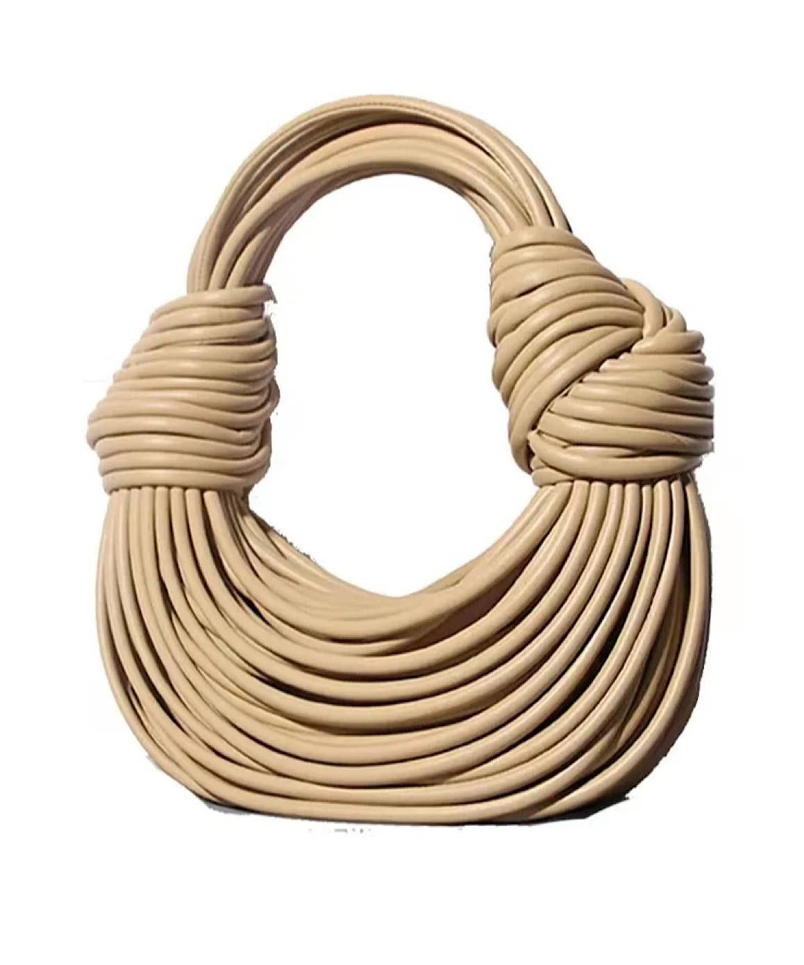 Noodle Rope Knotted Hobo Handbag In Black