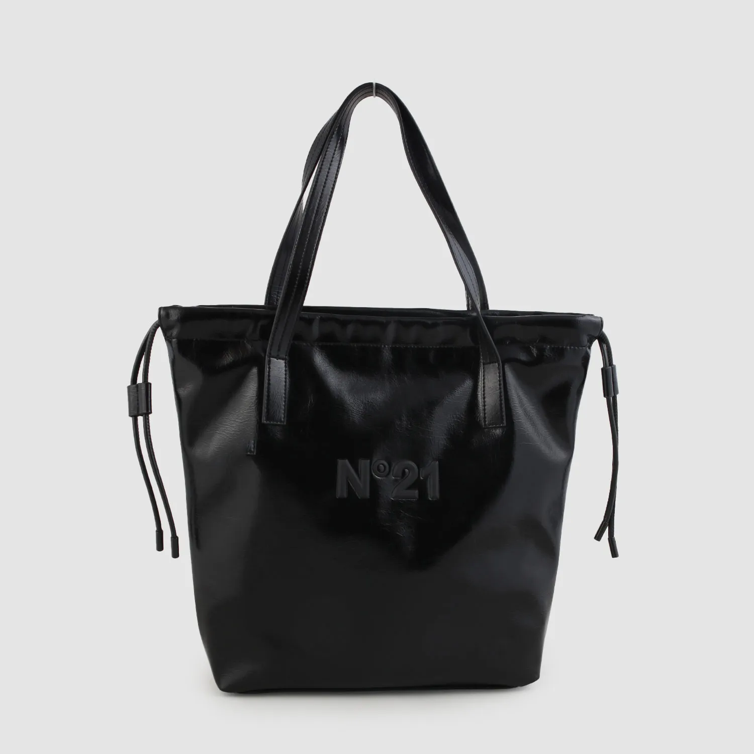 N° 21 Handbag Black Tote In Eco Leather Embossed