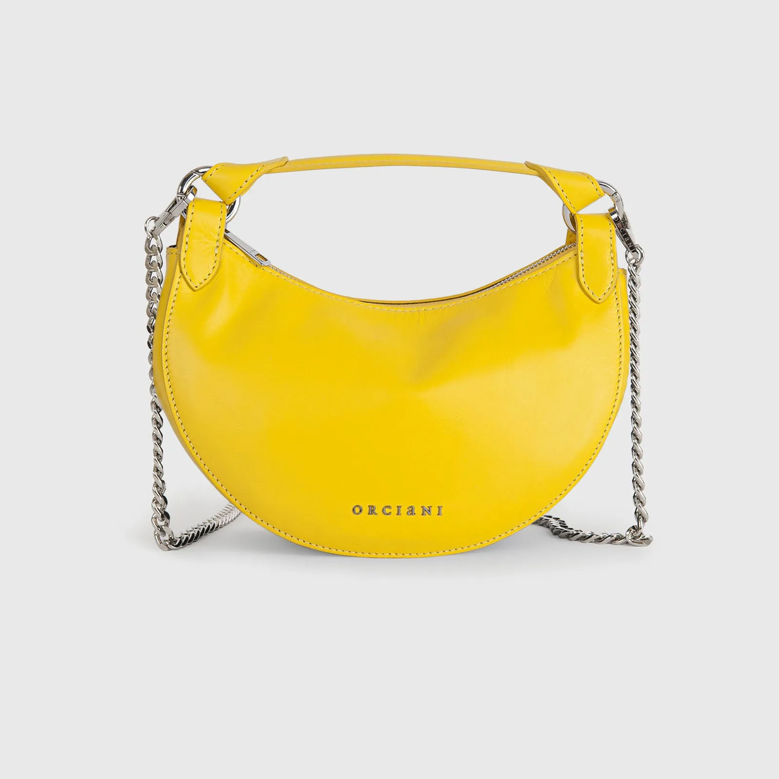 Orciani Mini Bag Dumpling Vanity Pelle Giallo