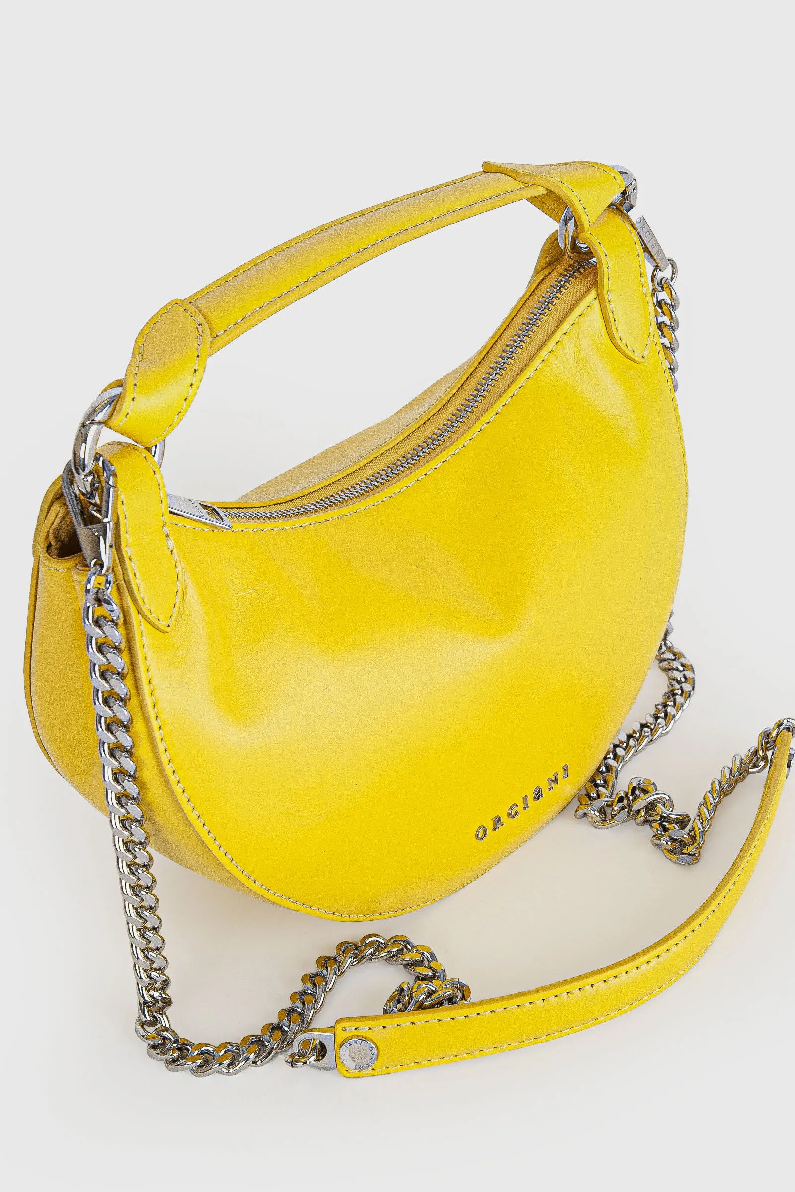 Orciani Mini Bag Dumpling Vanity Pelle Giallo