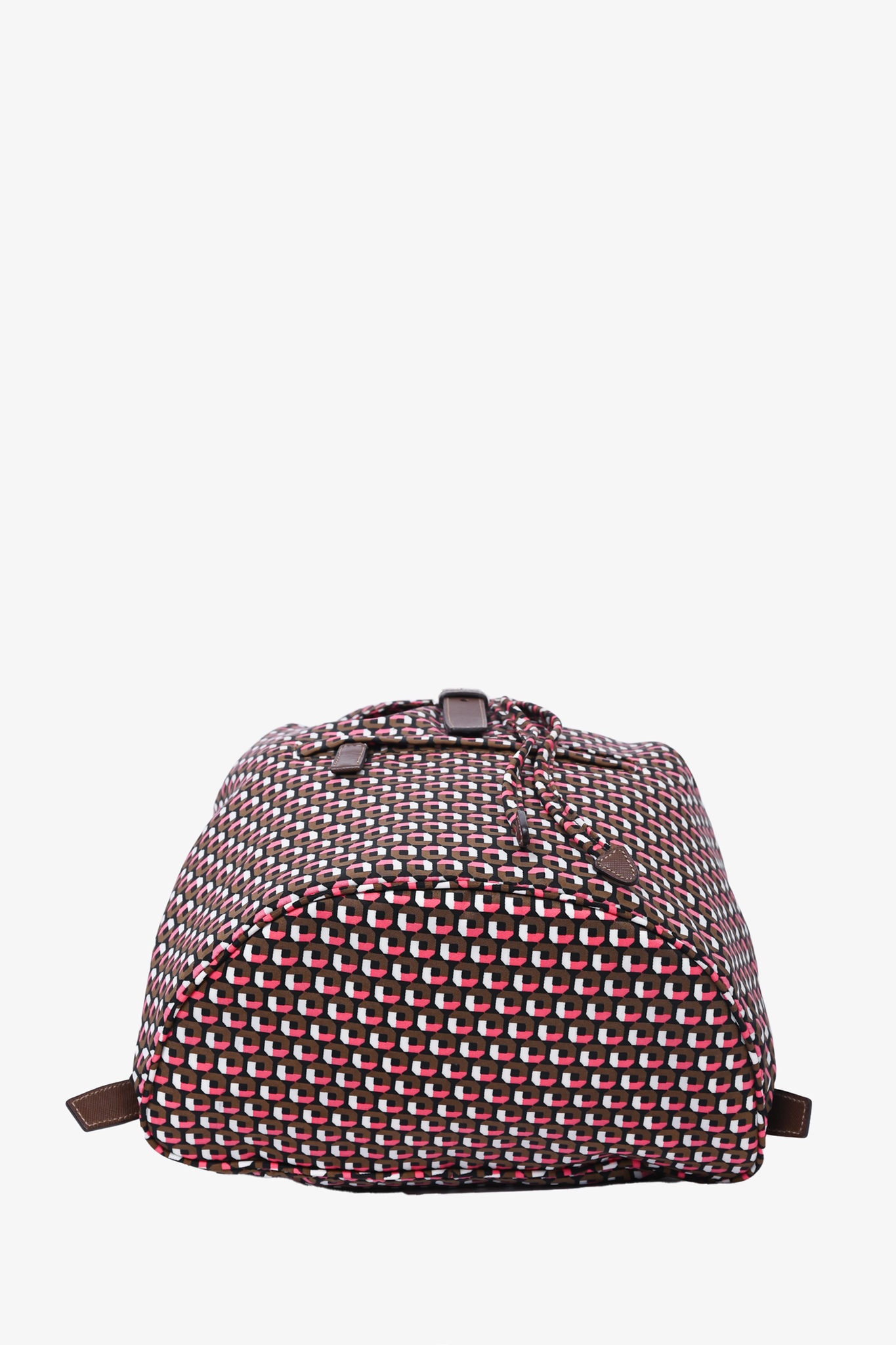 Prada Brown/Pink Re-Nylon Patterned Backpack