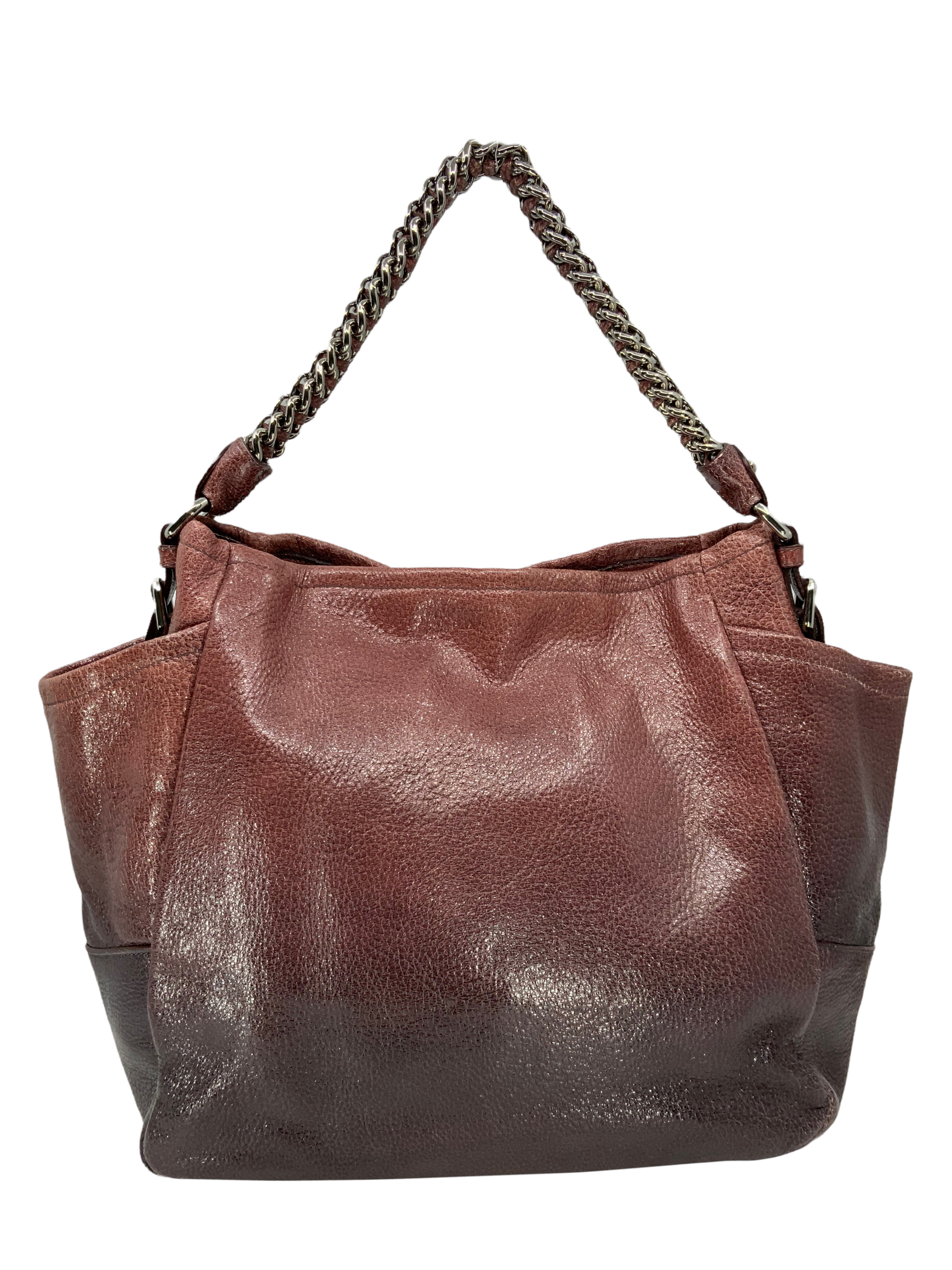 Prada Lux Chain Ombre Leather Side Pocket Hobo