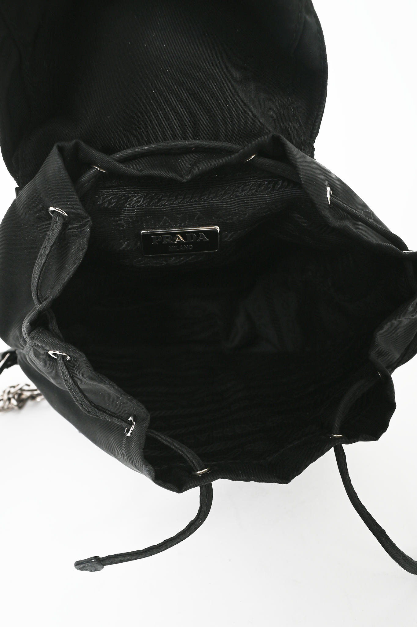 Prada Nylon Mini Chain Backpack