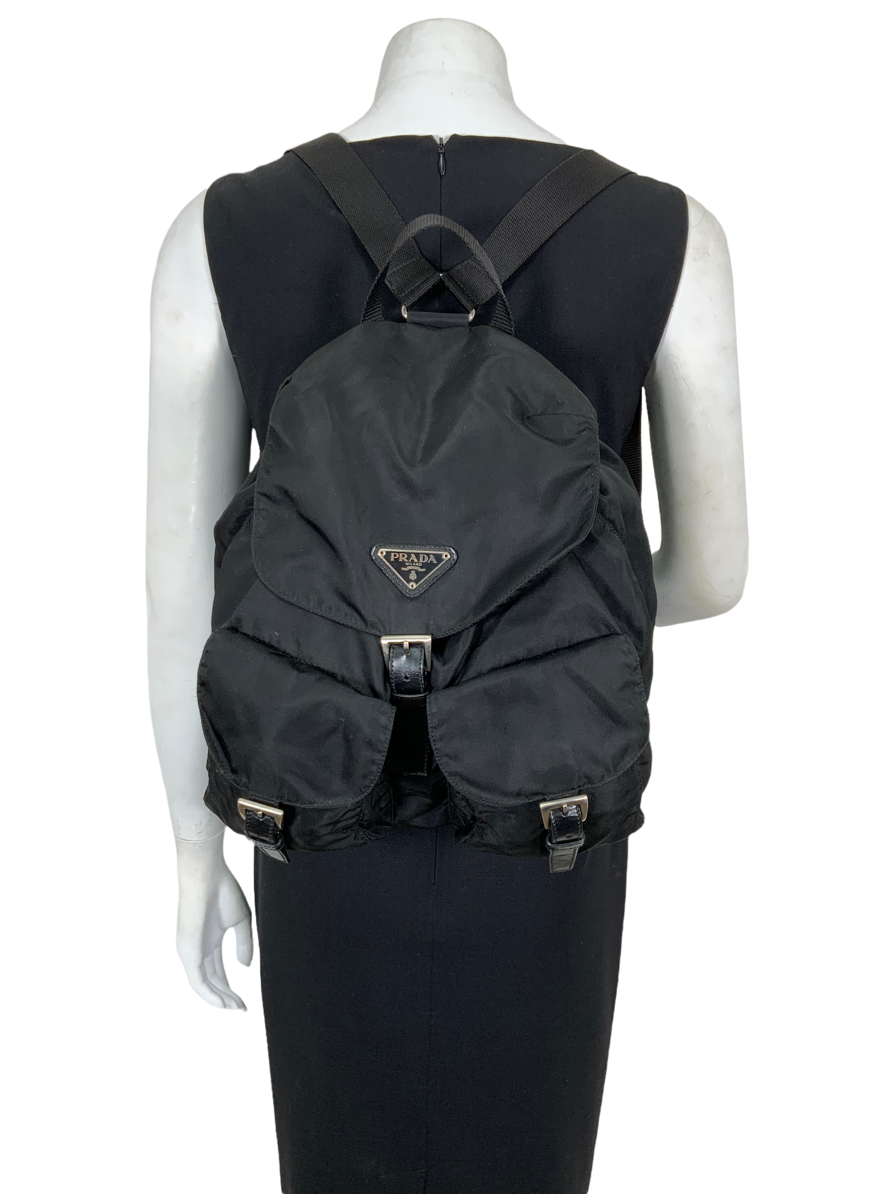 PRADA Tessuto Nylon Double Front Pocket Backpack