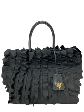 PRADA Tessuto Nylon Ruffle Tote