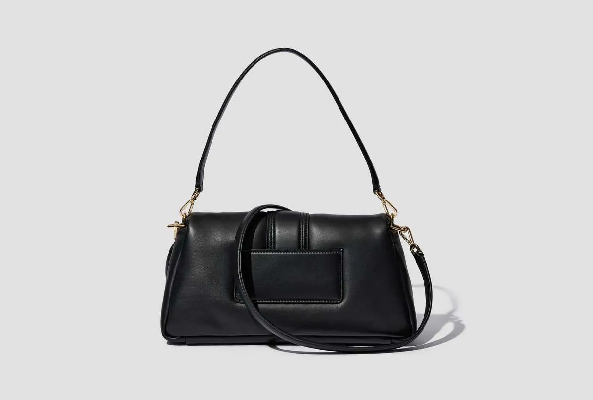 Puffed Flap Bag - Black