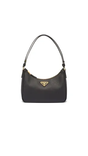 Re-Edition Saffiano Leather Mini Bag - Black