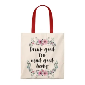 Read Good Books Floral Canvas Tote Bag - Vintage style