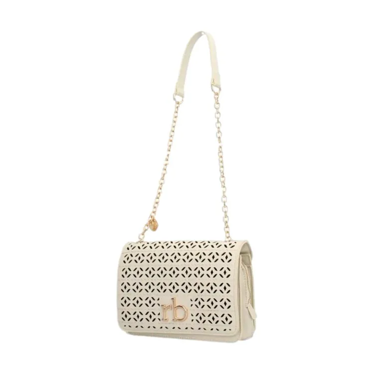 RoccoBarocco 11605 CLIO Flap Bag Donna in Ecopelle Off White