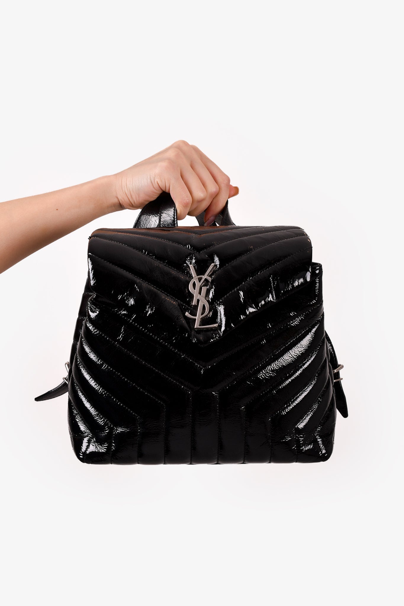 Saint Laurent 2018 Black Patent Small LouLou Backpack