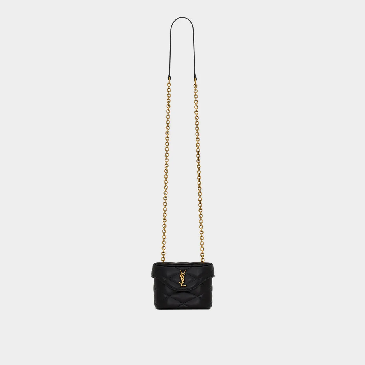 SAINT LAURENT June Micro Box Quilted Shoulder Bag - BLACK