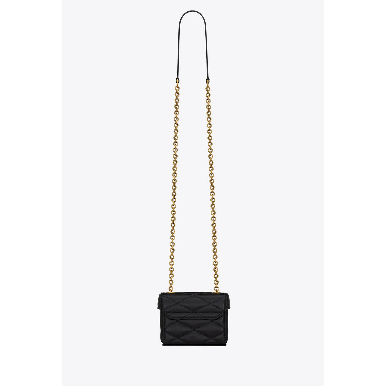 SAINT LAURENT June Micro Box Quilted Shoulder Bag - BLACK