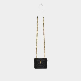 SAINT LAURENT June Micro Box Quilted Shoulder Bag - BLACK