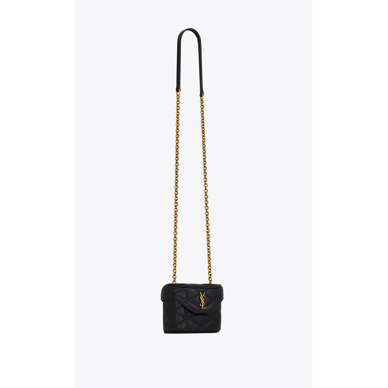 SAINT LAURENT June Micro Box Quilted Shoulder Bag - BLACK