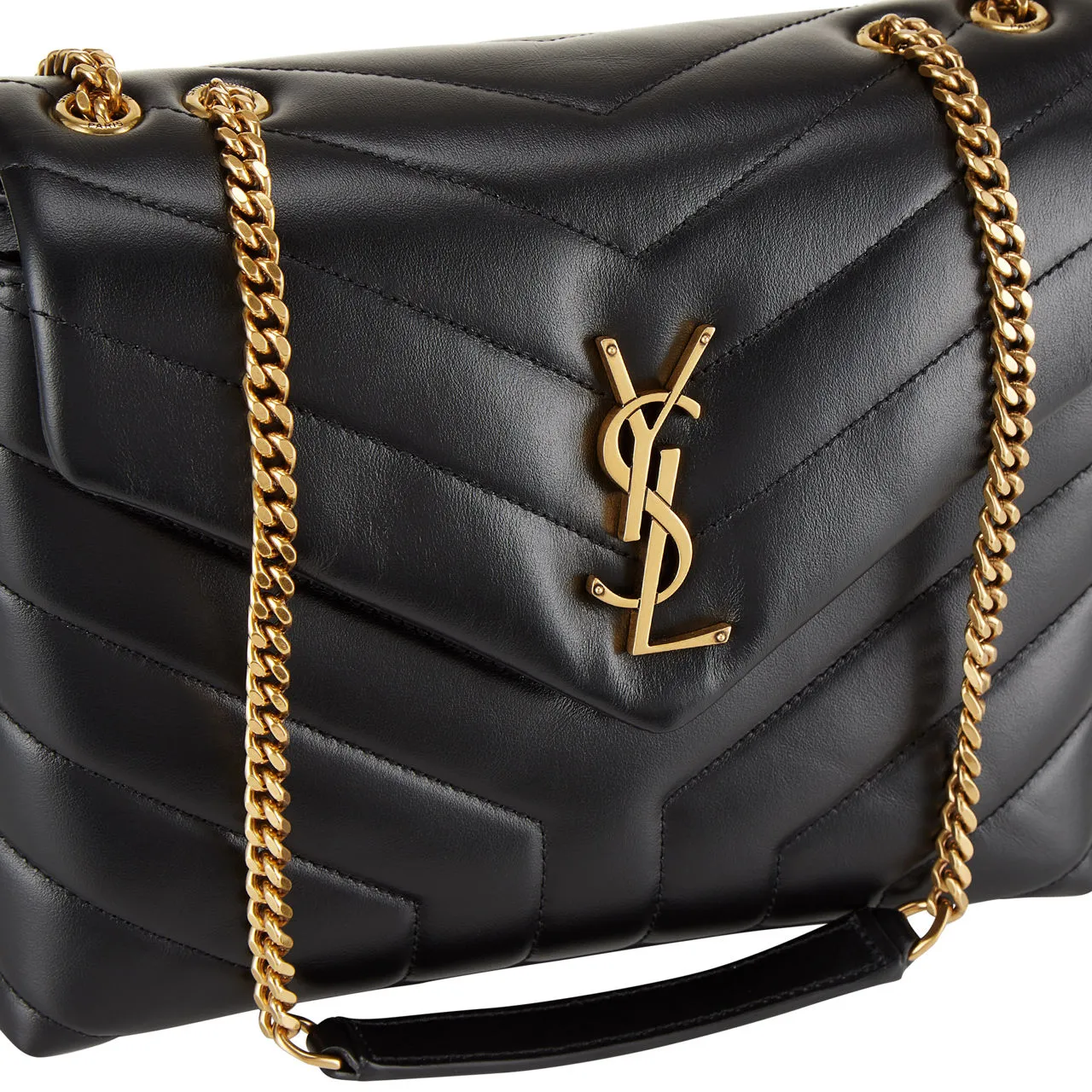 SAINT LAURENT Lou Lou Small Quilted Leather Shoulder Bag - BLACK