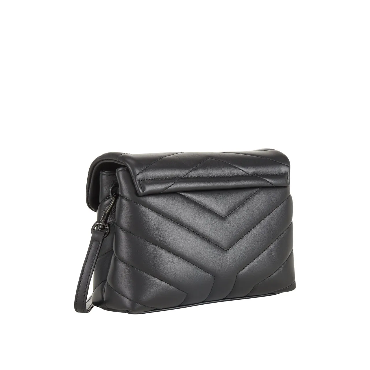 SAINT LAURENT Loulou Toy Monogram Leather Shoulder Bag - BLACK