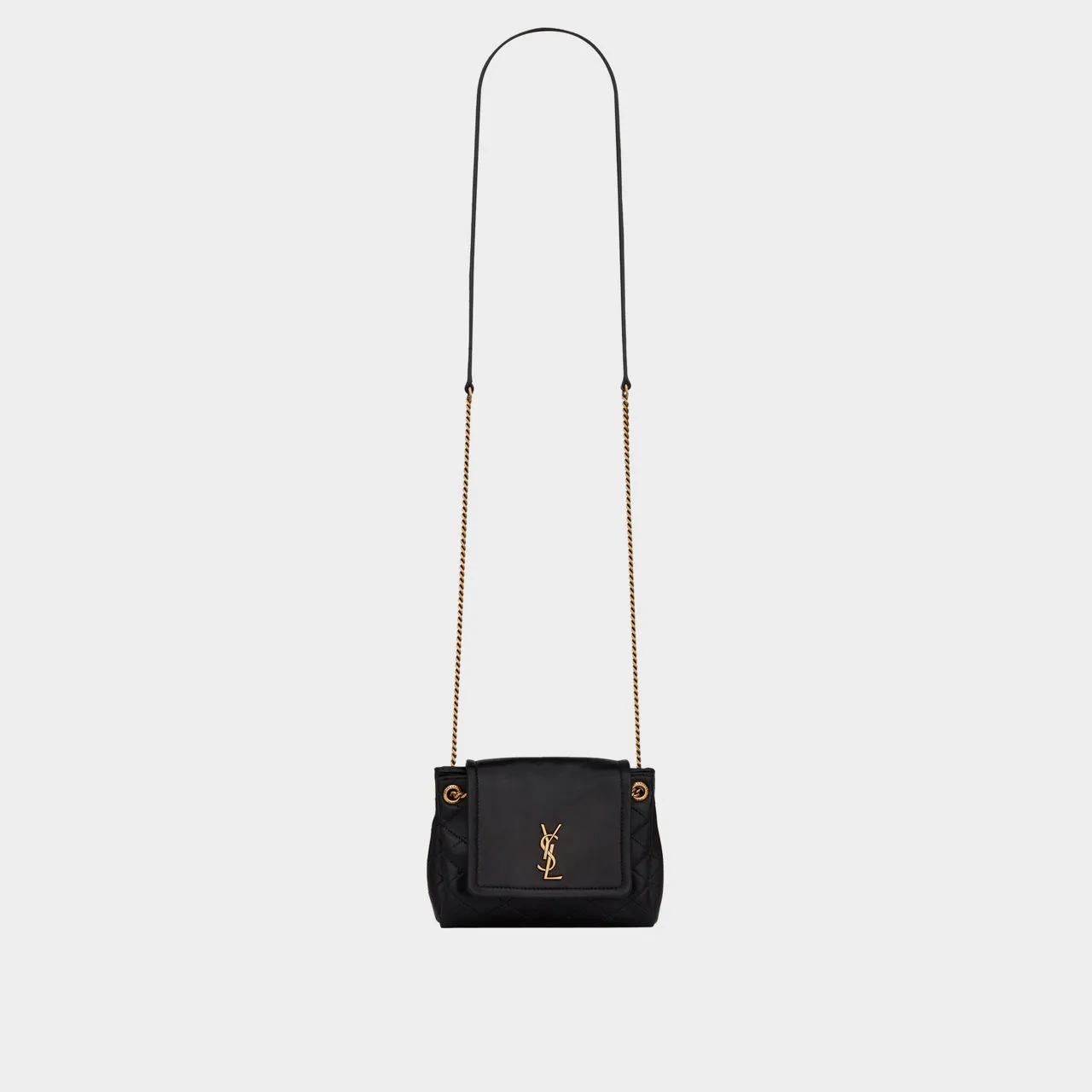 SAINT LAURENT Nolita Mini Leather Shoulder Bag - NERO