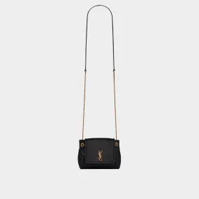 SAINT LAURENT Nolita Mini Leather Shoulder Bag - NERO