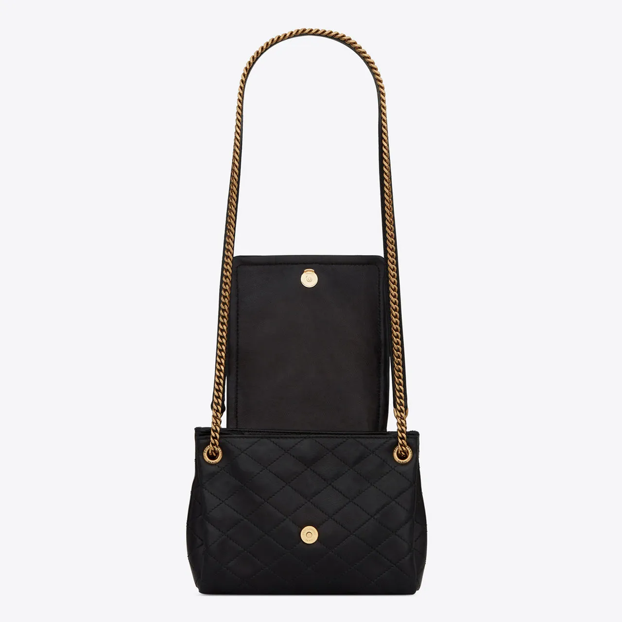 SAINT LAURENT Nolita Mini Leather Shoulder Bag - NERO