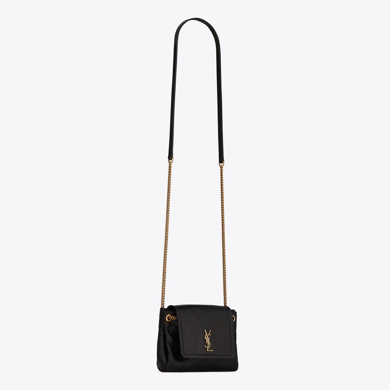 SAINT LAURENT Nolita Mini Leather Shoulder Bag - NERO