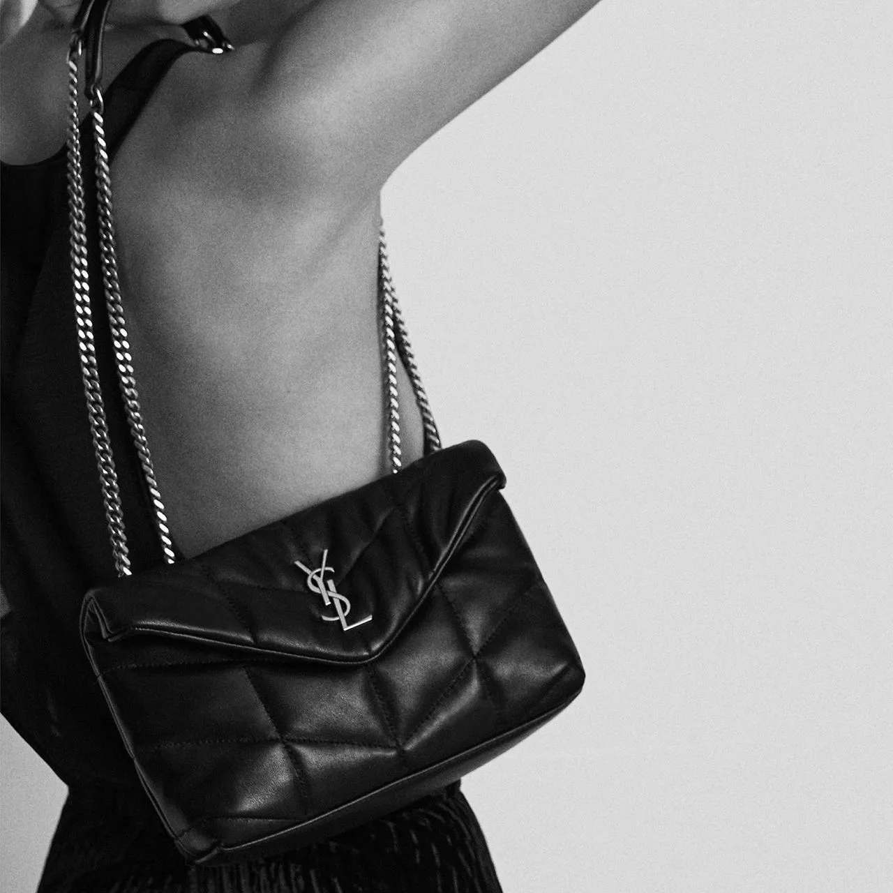 SAINT LAURENT Toy Puffer Nappa Leather Shoulder Bag - NERO