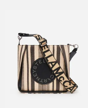 Stella Logo Striped Raffia Shoulder Bag