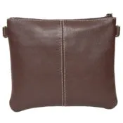 The Design Edge Costa Rica Tooling Leather Cowhide Clutch Bag - Brown and White - AB07