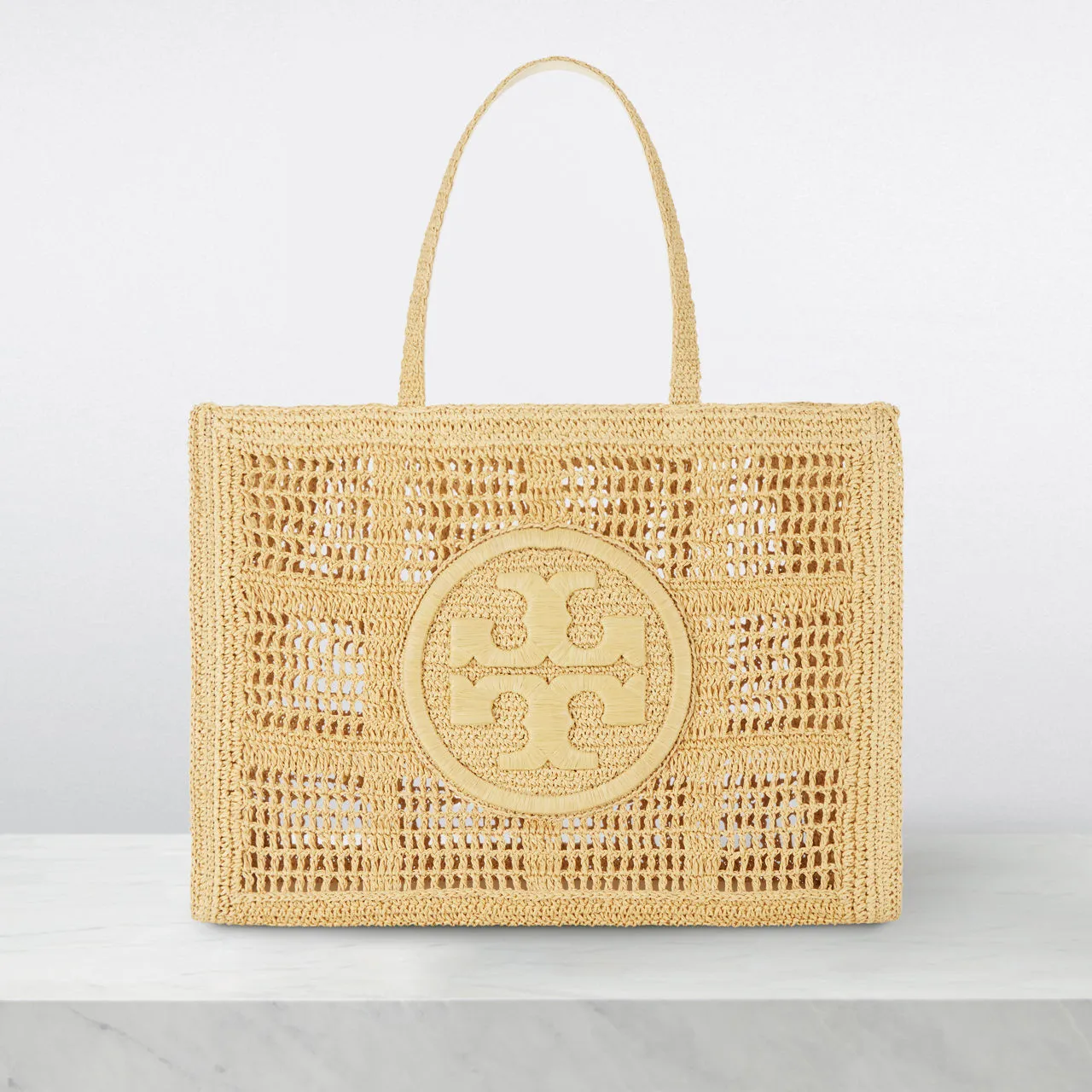 TORY BURCH Ella Large Crochet Tote - Natural