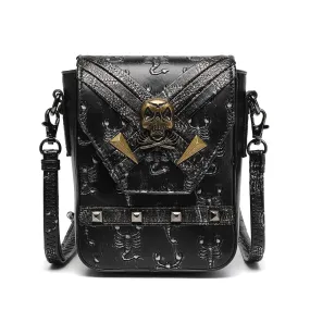 Unisex Steampunk Skull Scorpion Embroidered Mini Bag