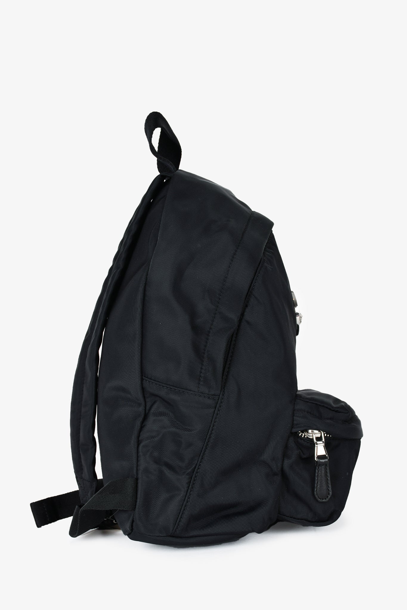 Versace Versus Black Nylon Lion Head Backpack