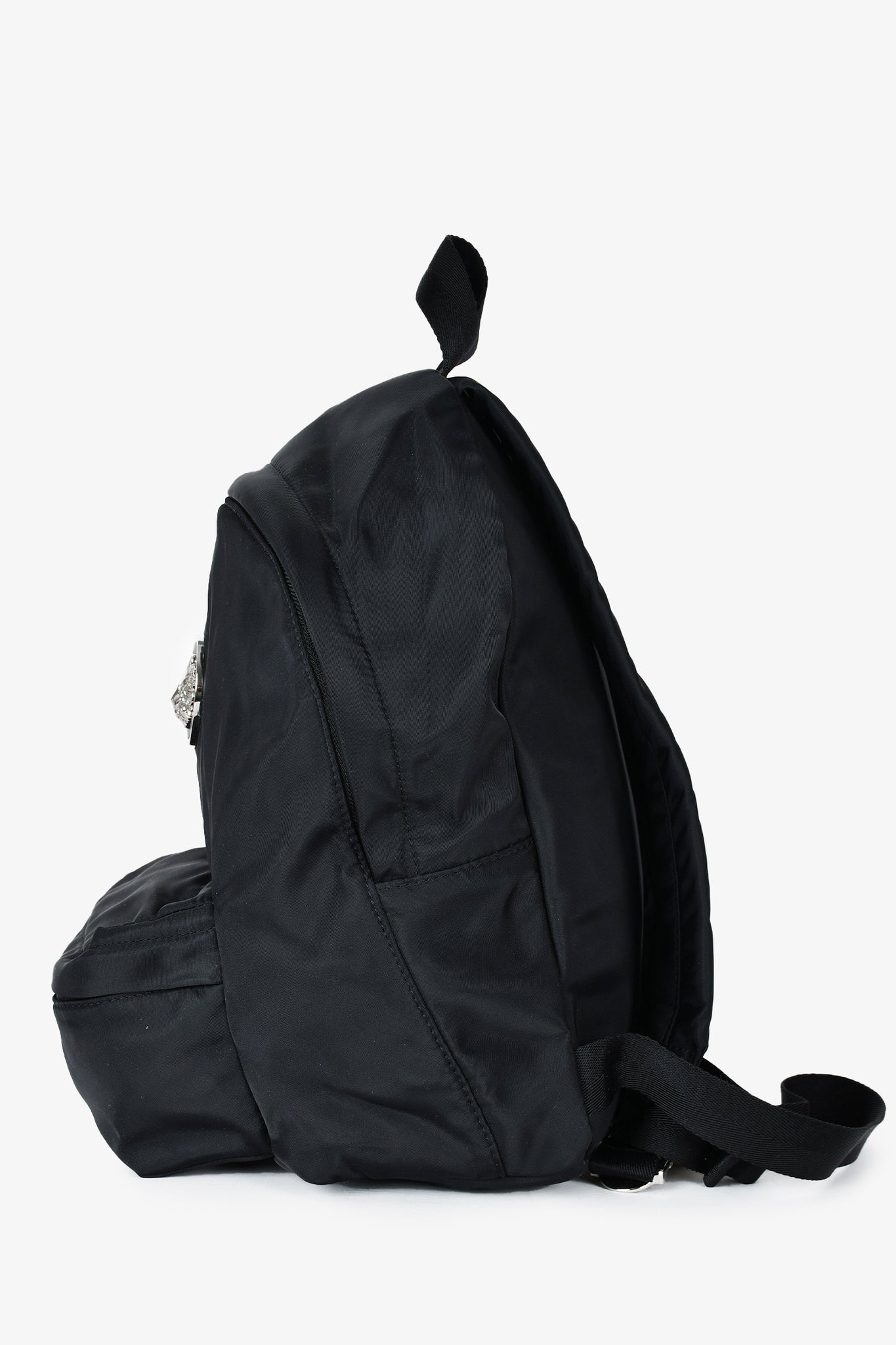 Versace Versus Black Nylon Lion Head Backpack