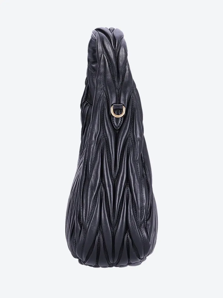 Wander matelassé nappa leather hobo bag