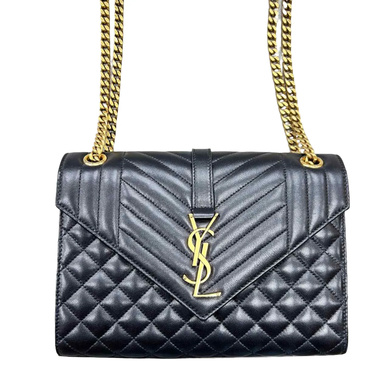 YSL Handbag CASSANDRA ENVELOPE New Black Size M