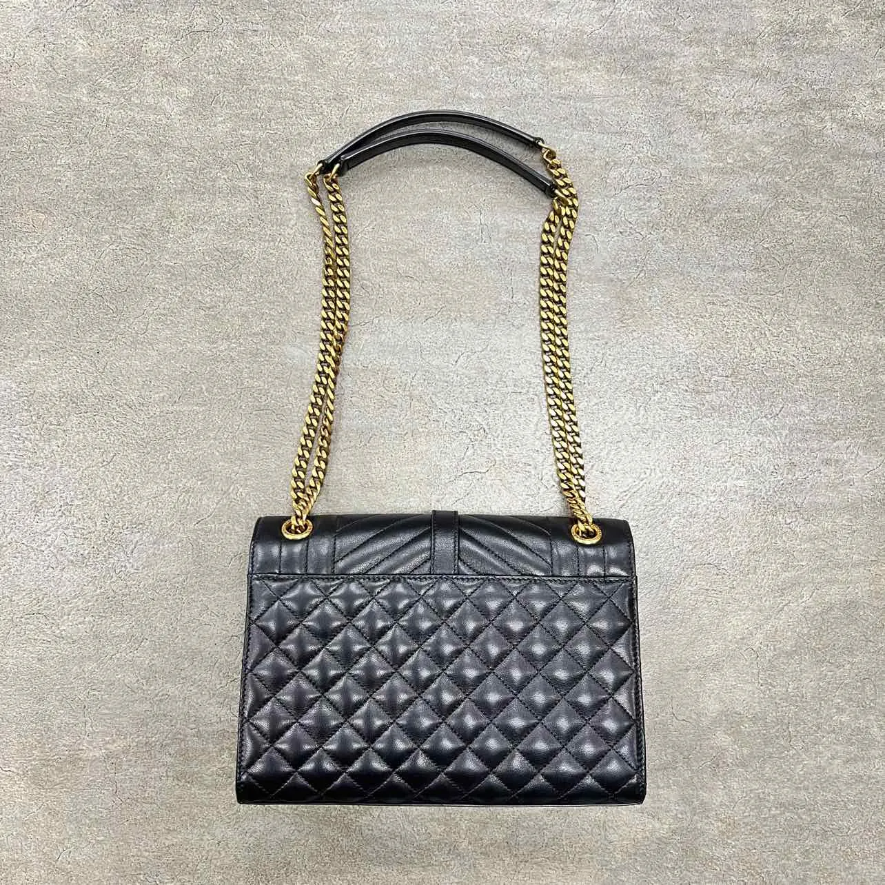 YSL Handbag CASSANDRA ENVELOPE New Black Size M