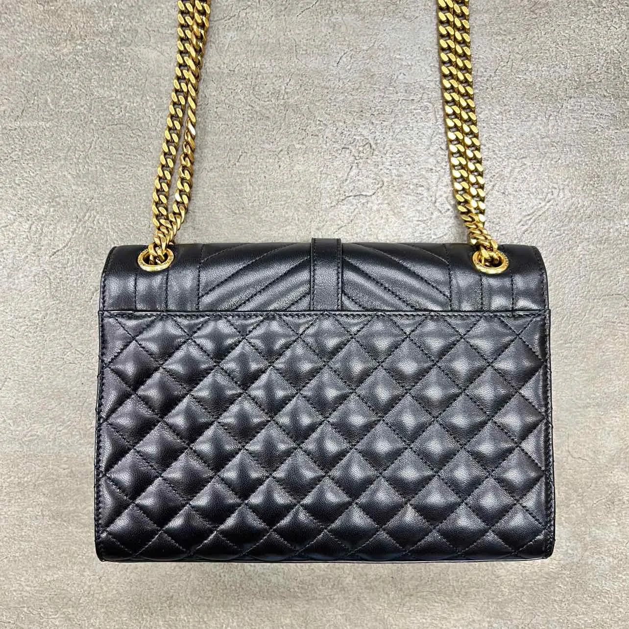 YSL Handbag CASSANDRA ENVELOPE New Black Size M