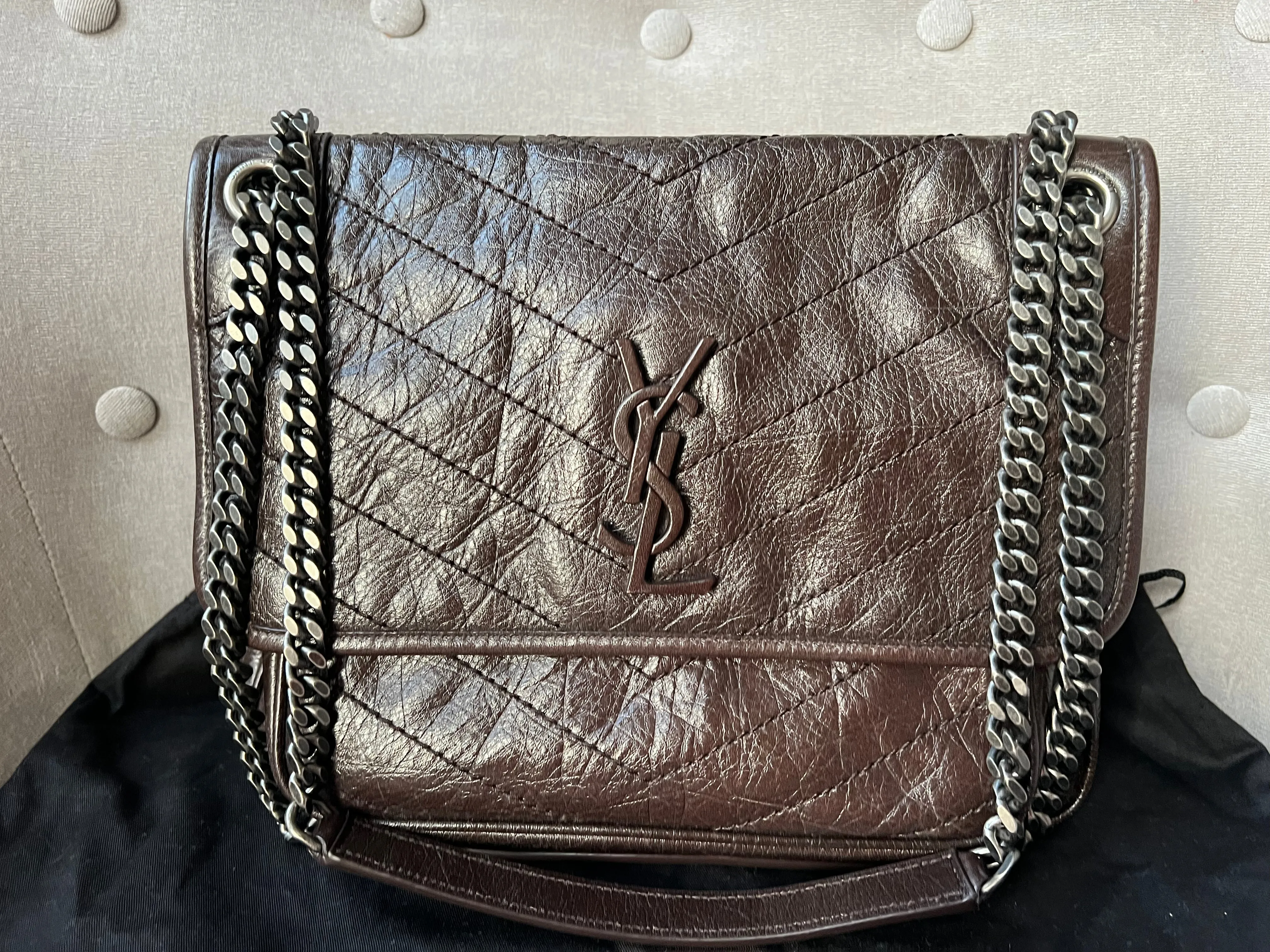 Yves Saint Laurent (YSL) Brown Medium Niki Chain Bag