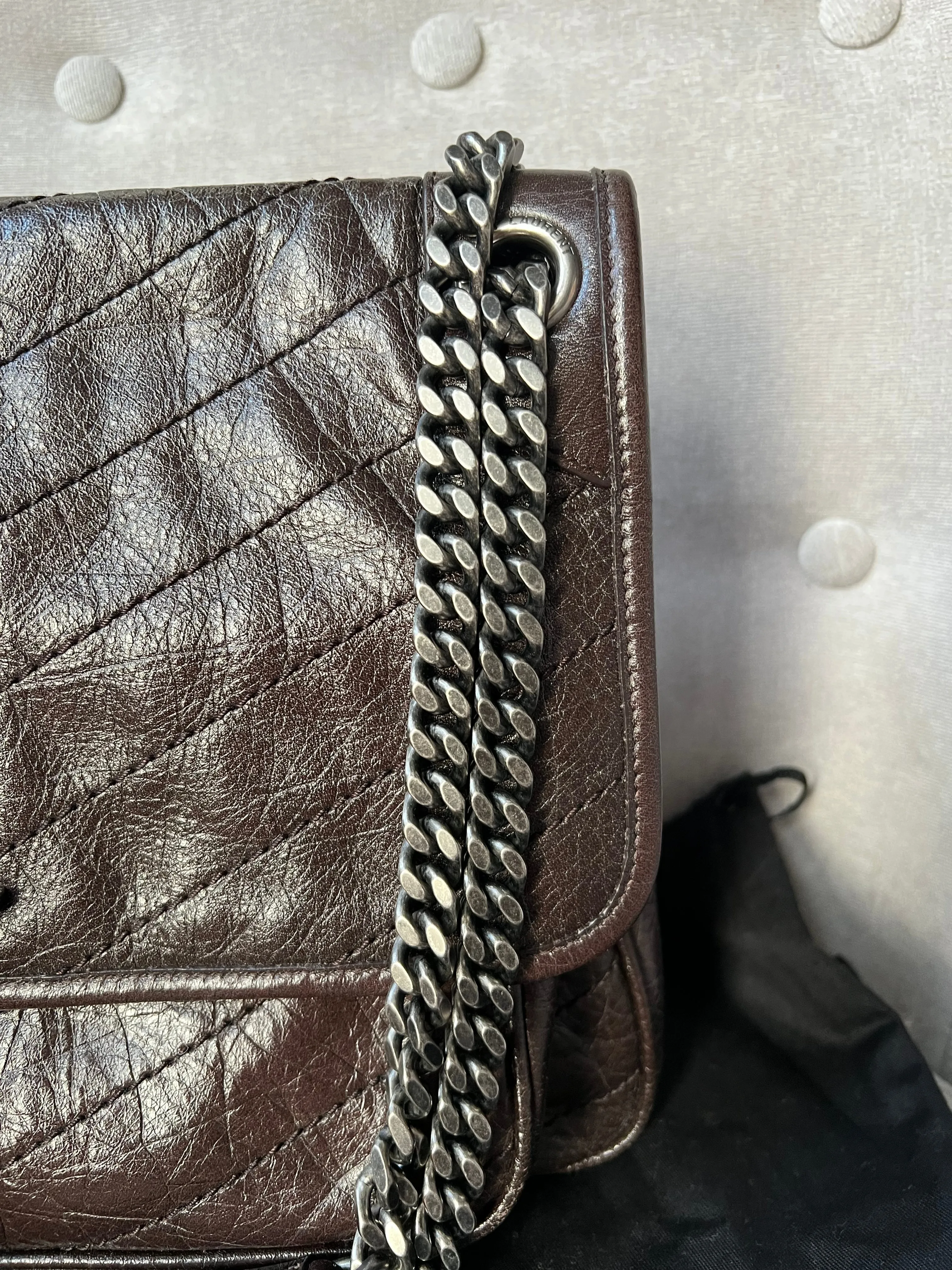 Yves Saint Laurent (YSL) Brown Medium Niki Chain Bag